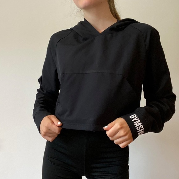 Gymshark Charcoal Cropped Hoodie - Picture 2 of 10